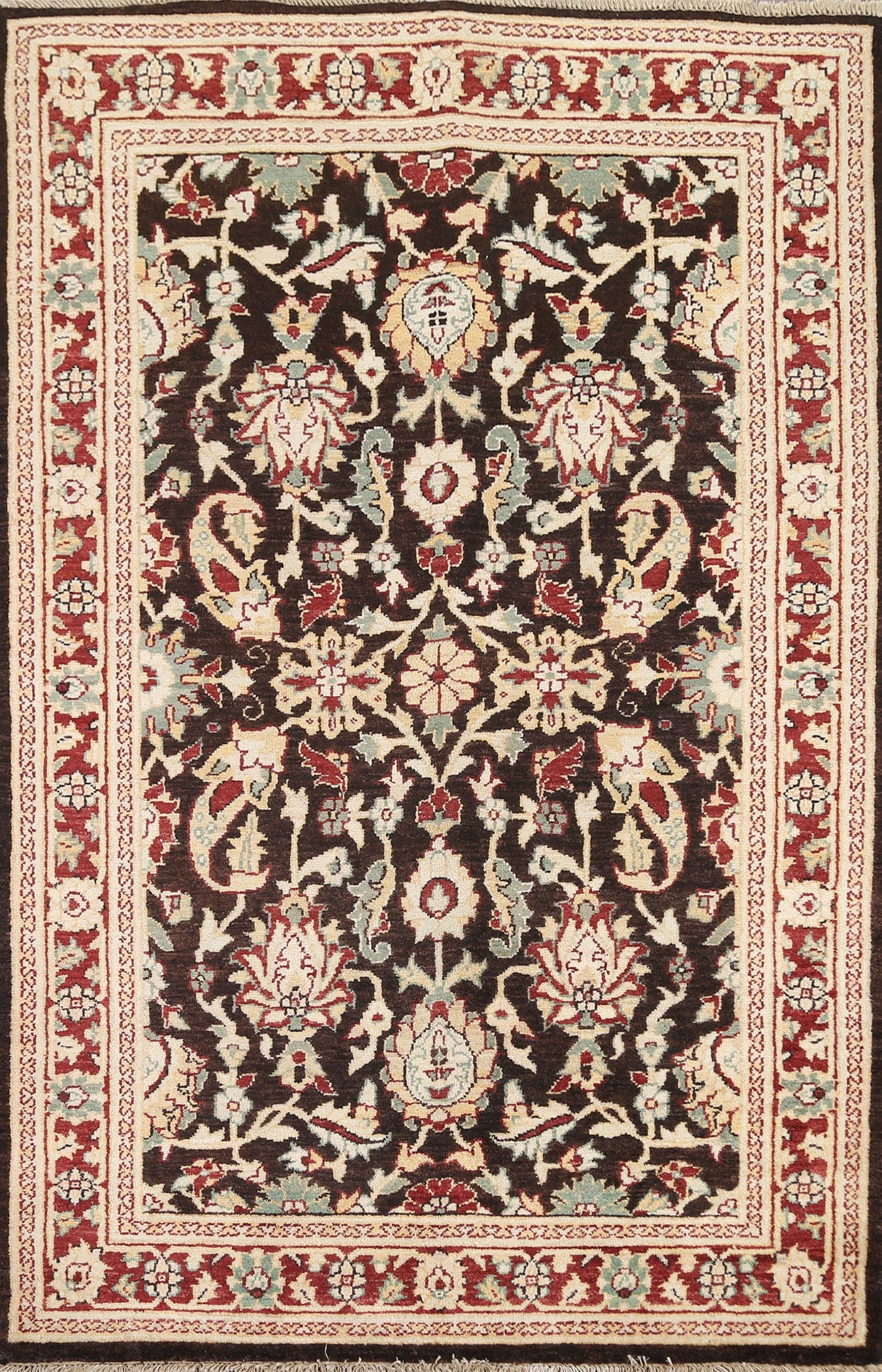 Vegetable Dye Chobi Peshawar Oriental Area Rug 4x6