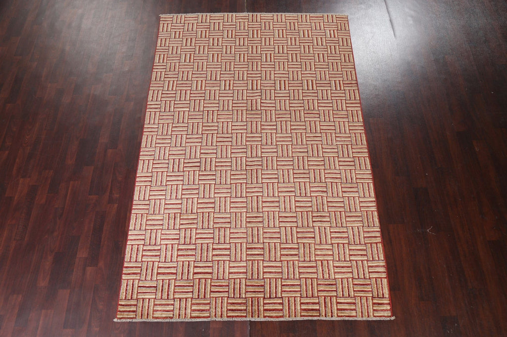 Modern Gabbeh Kashkoli Oriental Area Rug 6x10