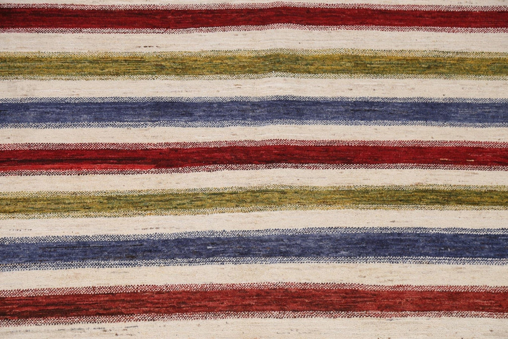 Modern Striped Gabbeh Persian Area Rug 5x8