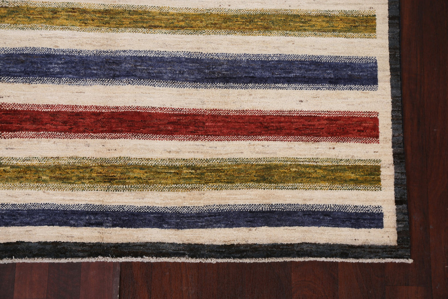 Modern Striped Gabbeh Persian Area Rug 5x8