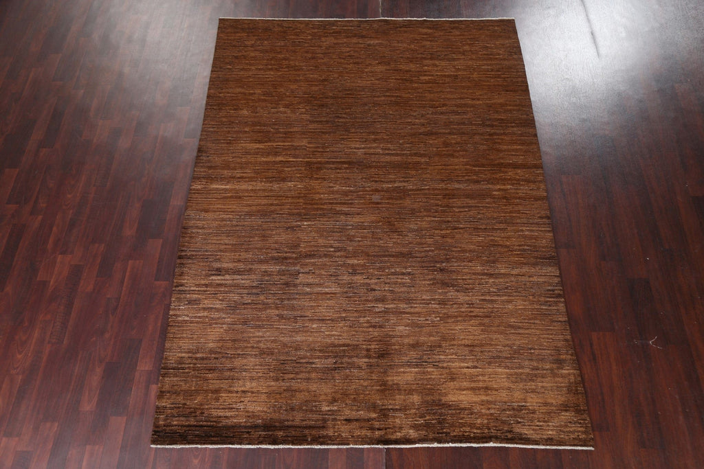 Brown Modern Gabbeh Persian Area Rug 7x10