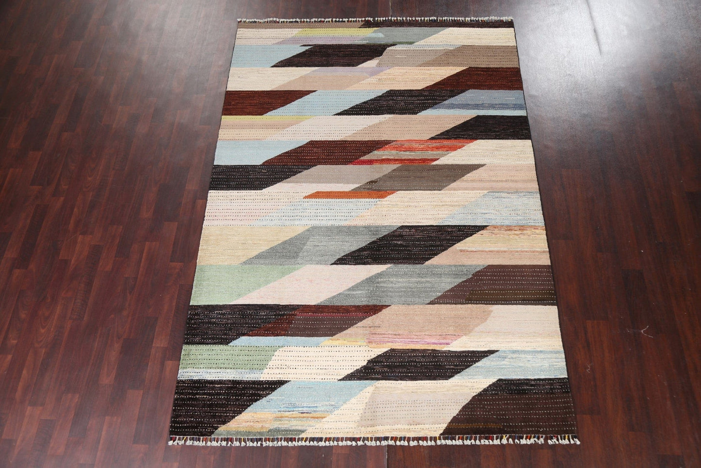 Abstract Wool Gabbeh Persian Area Rug 7x10