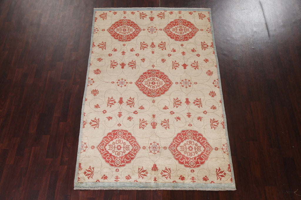 Vegetable Dye Chobi Peshawar Oriental Area Rug 5x8