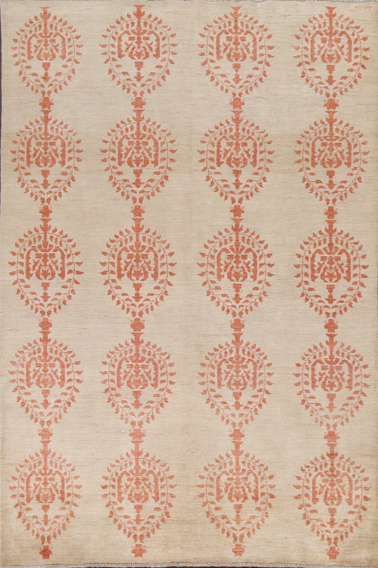 Vegetable Dye Chobi Peshawar Oriental Area Rug 6x9