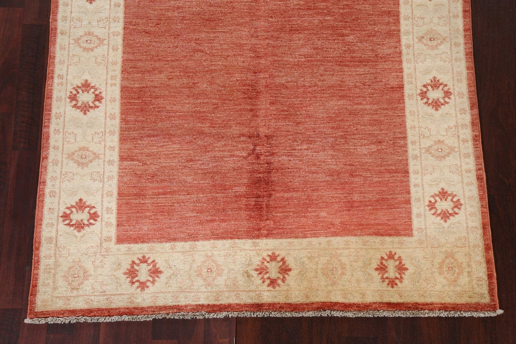 Orange Wool Chobi Peshawar Oriental Area Rug 5x6