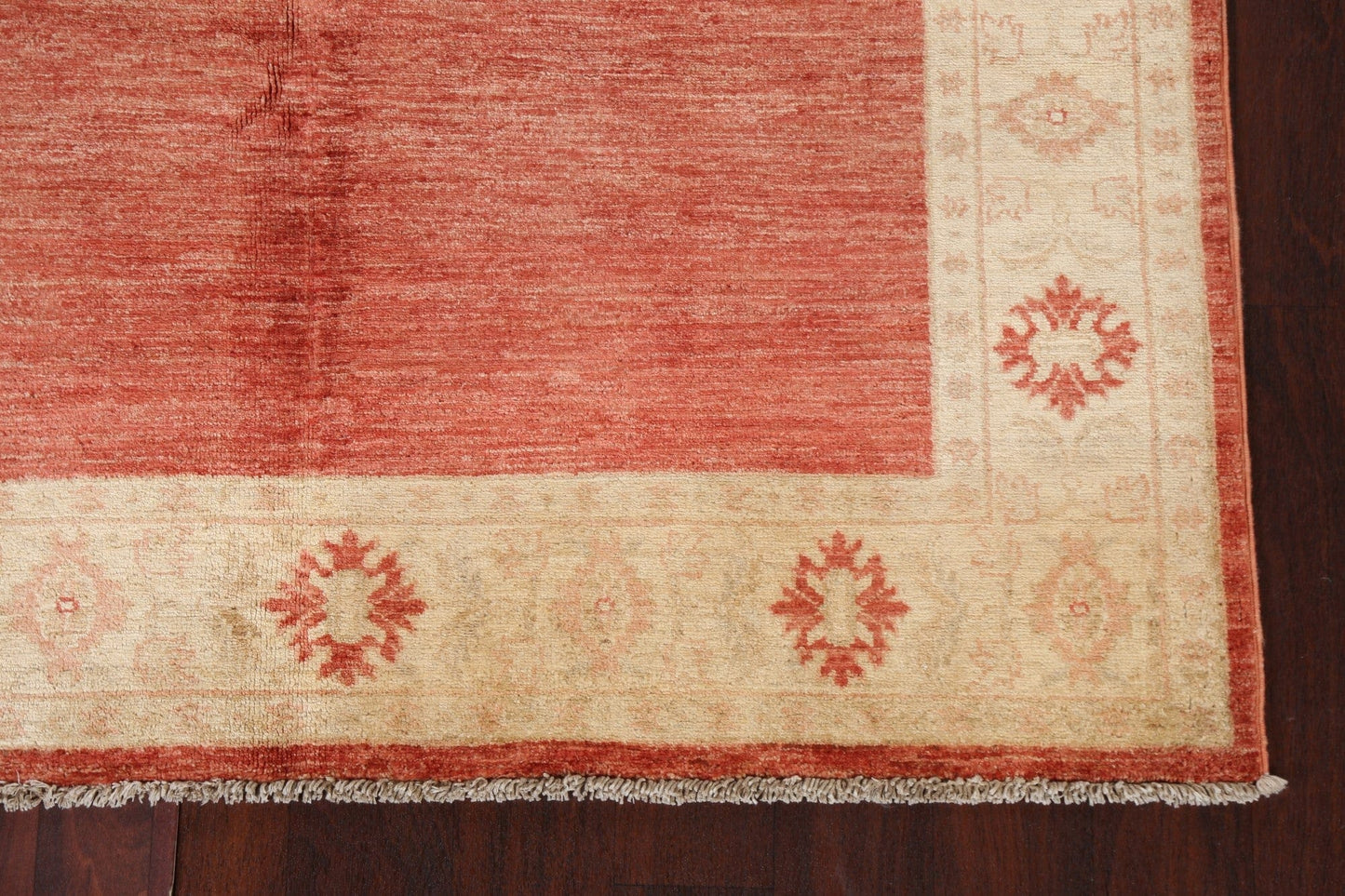 Orange Wool Chobi Peshawar Oriental Area Rug 5x6