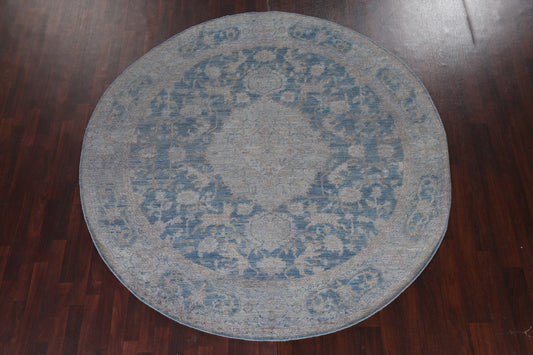 Round Over-Dyed Oushak Turkish Area Rug 8x8