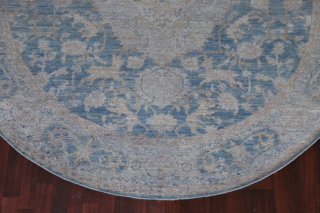 Round Over-Dyed Oushak Turkish Area Rug 8x8