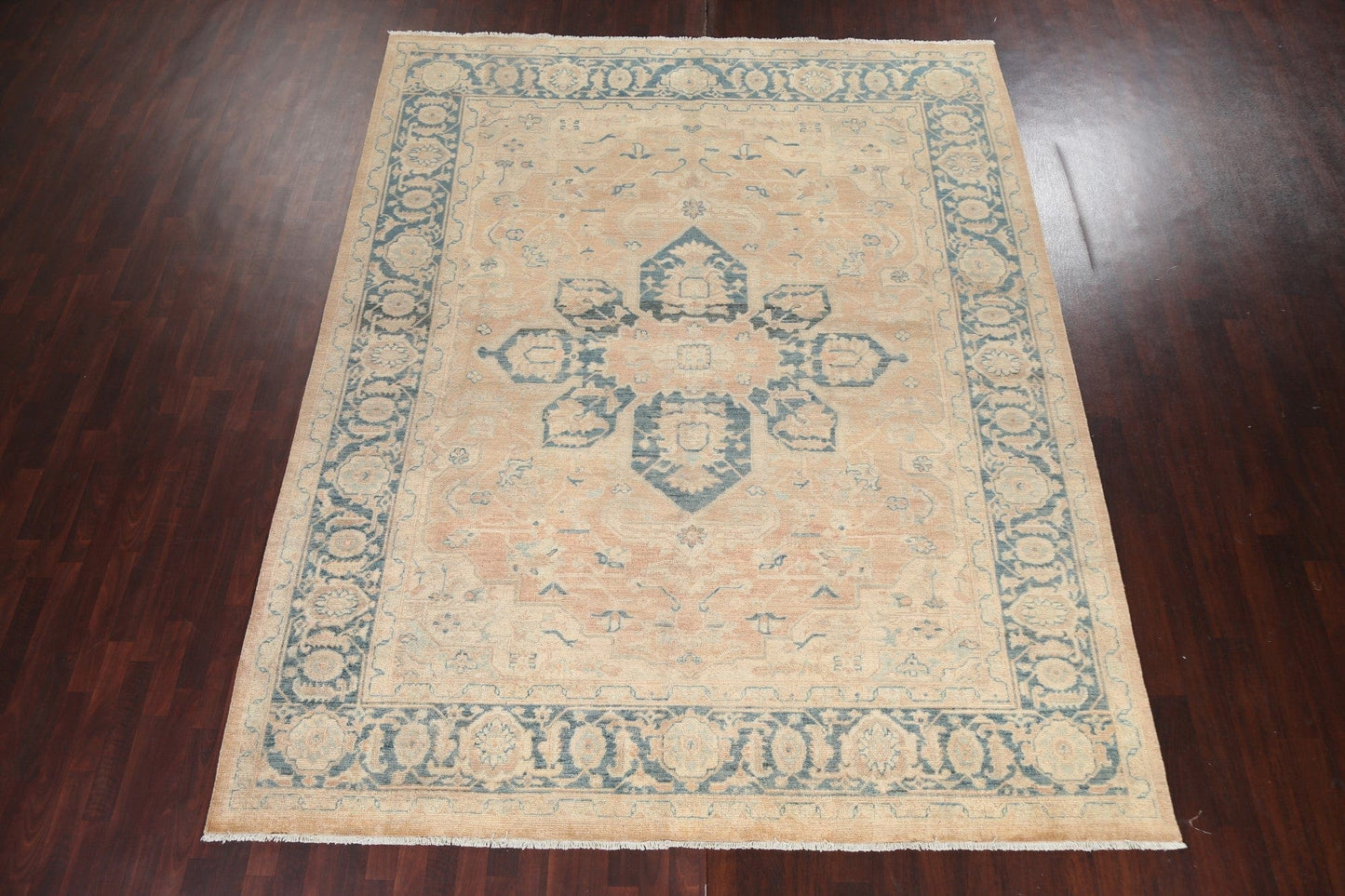 Wool Muted Handmade Heriz Persian Area Rug 9x11