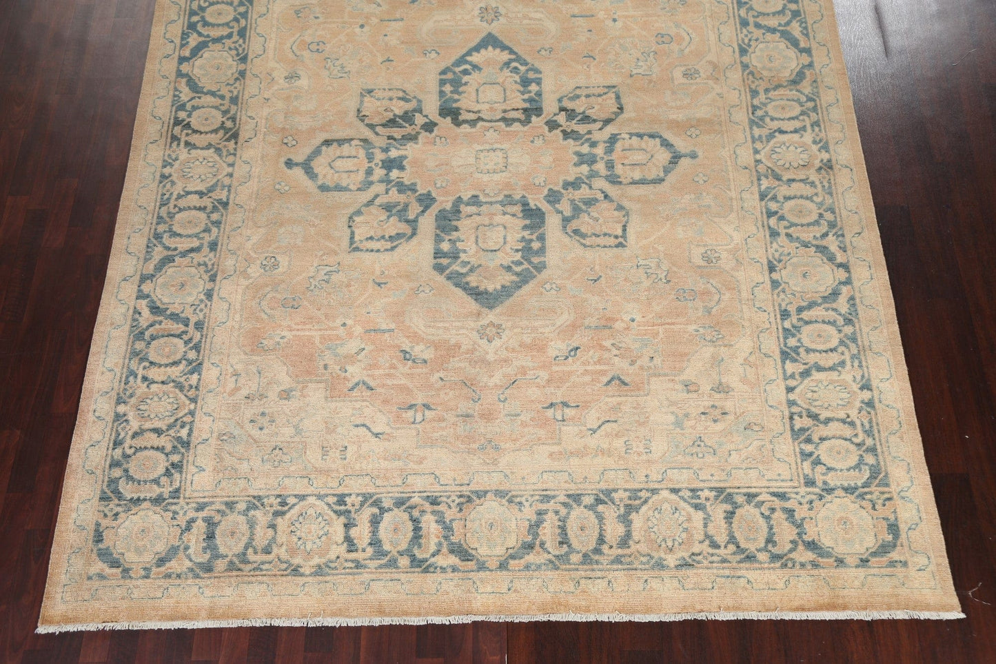 Wool Muted Handmade Heriz Persian Area Rug 9x11