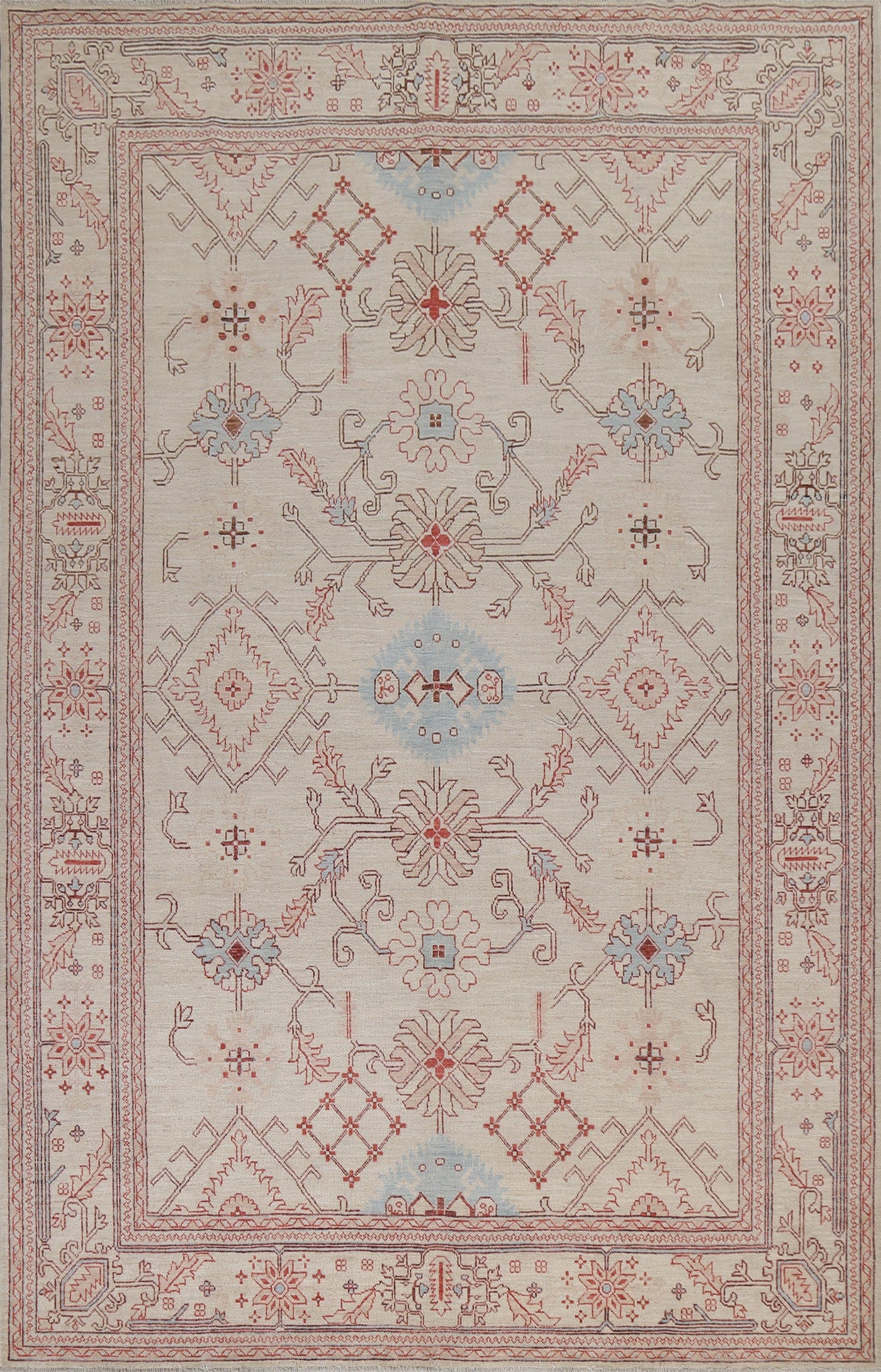 Vegetable Dye Wool Oushak Oriental Area Rug 8x11