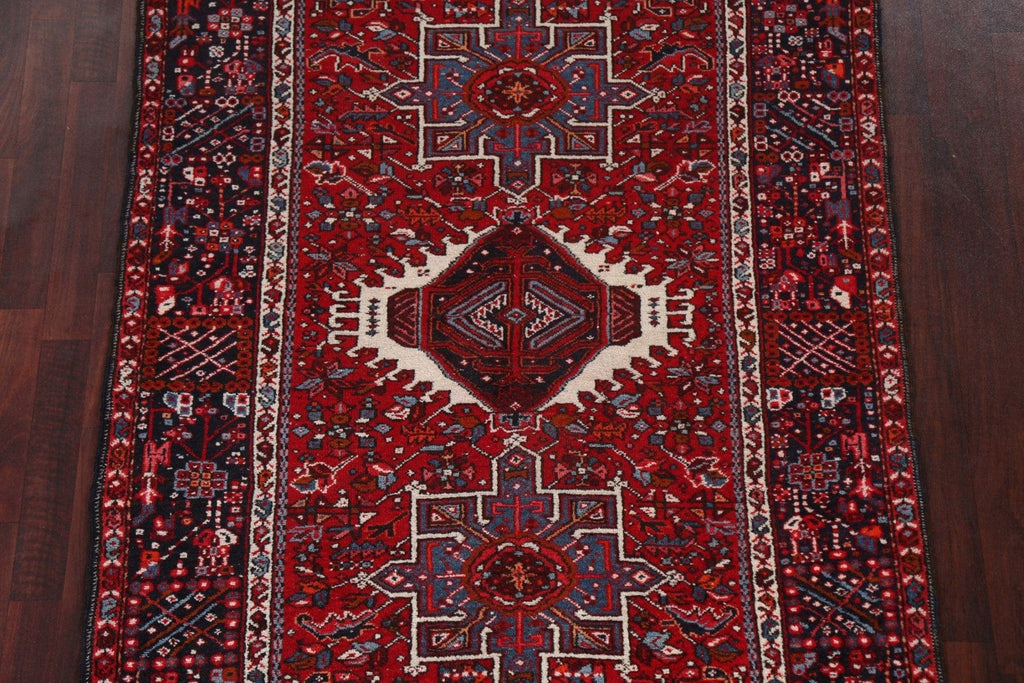 Tribal Geometric Red Gharajeh Persian Area Rug 5x6