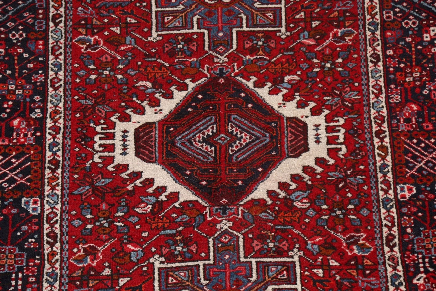 Tribal Geometric Red Gharajeh Persian Area Rug 5x6