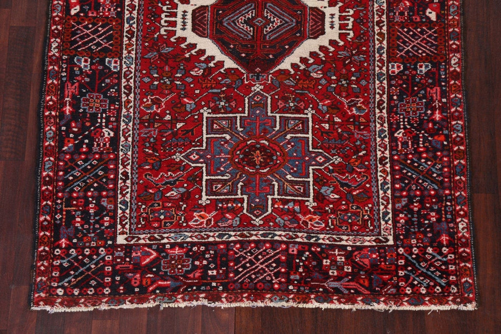 Tribal Geometric Red Gharajeh Persian Area Rug 5x6