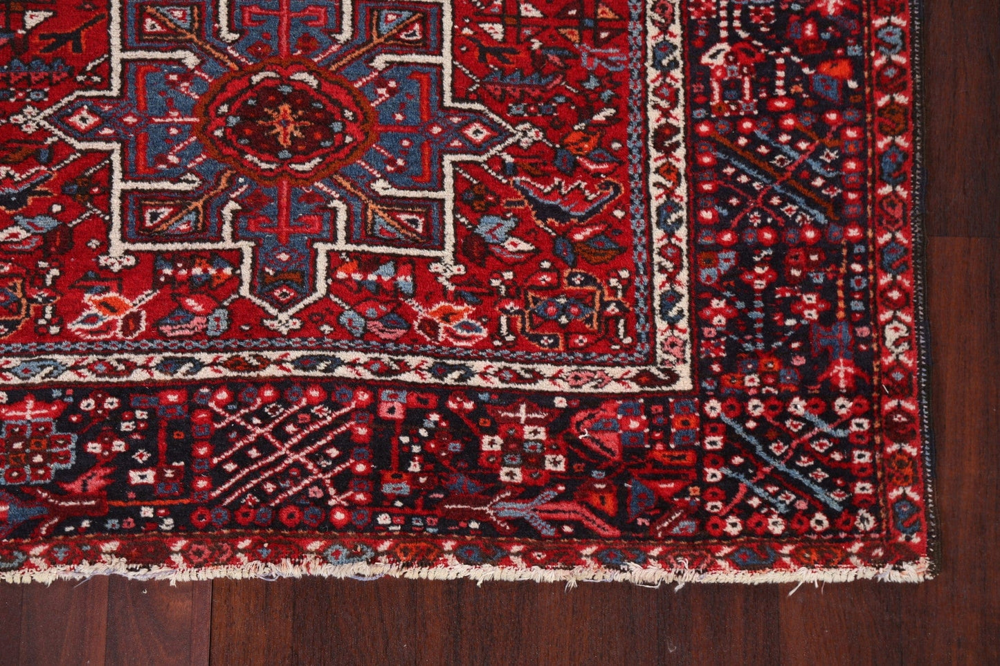 Tribal Geometric Red Gharajeh Persian Area Rug 5x6