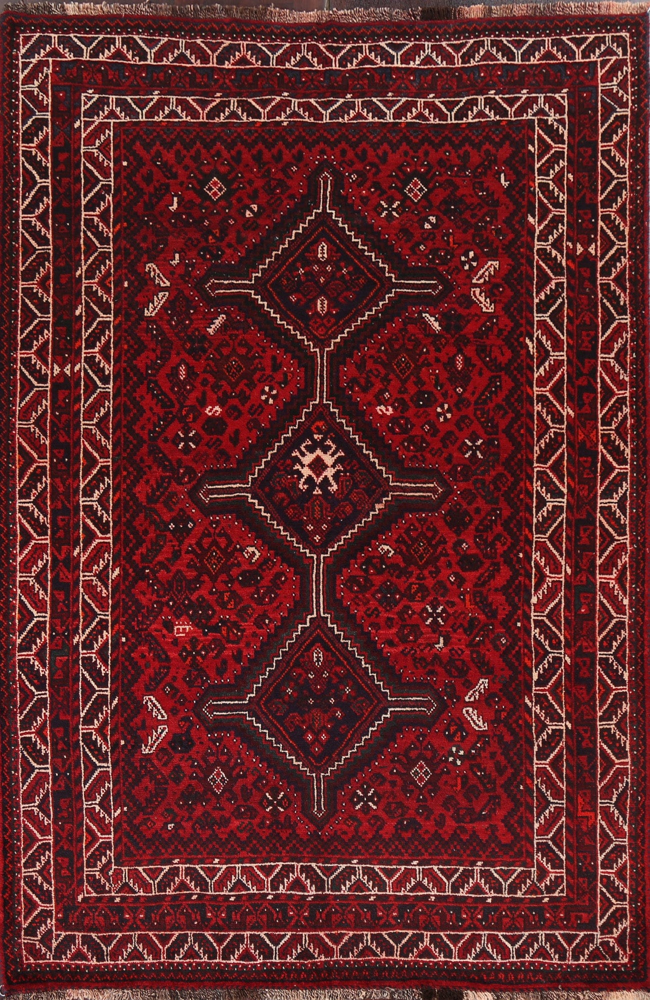 Tribal Geometric Qashqai Persian Area Rug 6x9