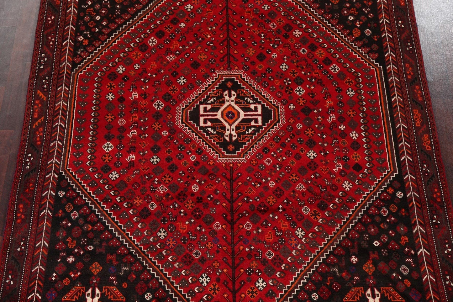 Red Tribal Wool Shiraz Persian Area Rug 7x10