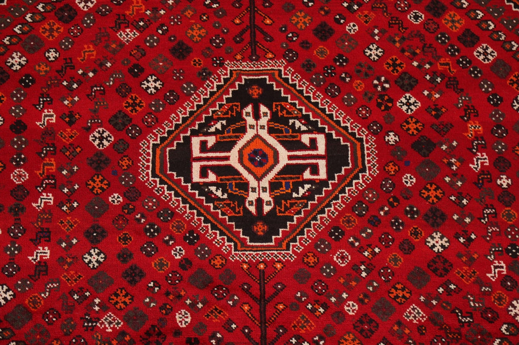 Red Tribal Wool Shiraz Persian Area Rug 7x10