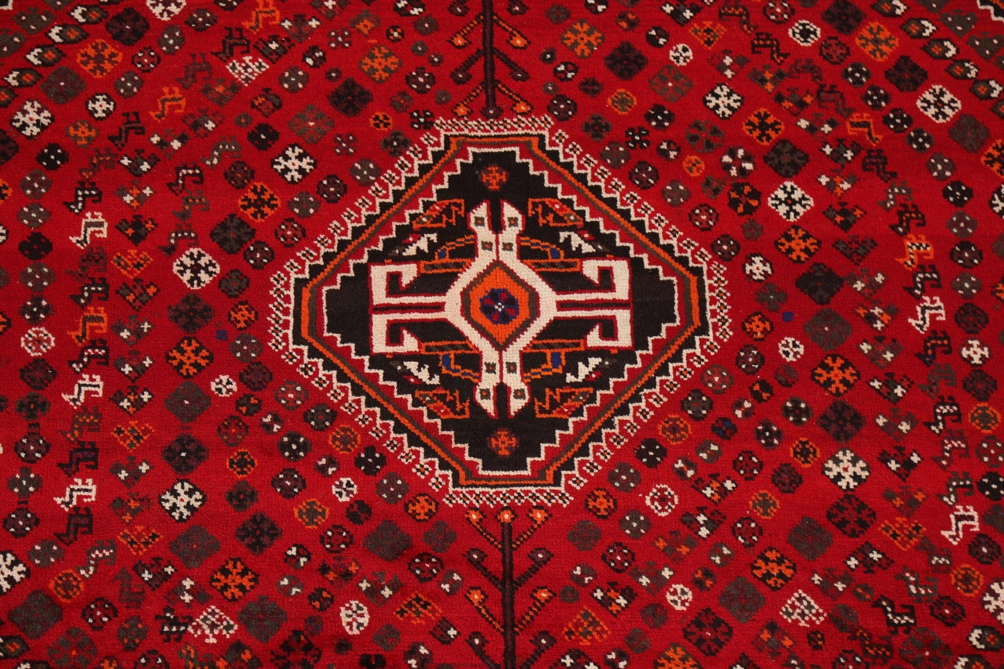 Red Tribal Wool Shiraz Persian Area Rug 7x10