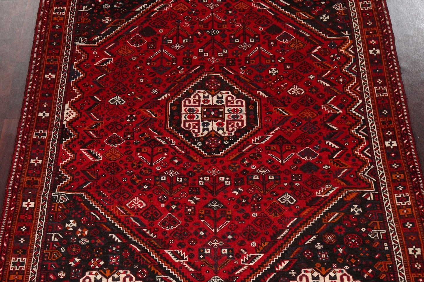 Vintage Red Shiraz Persian Area Rug 7x10