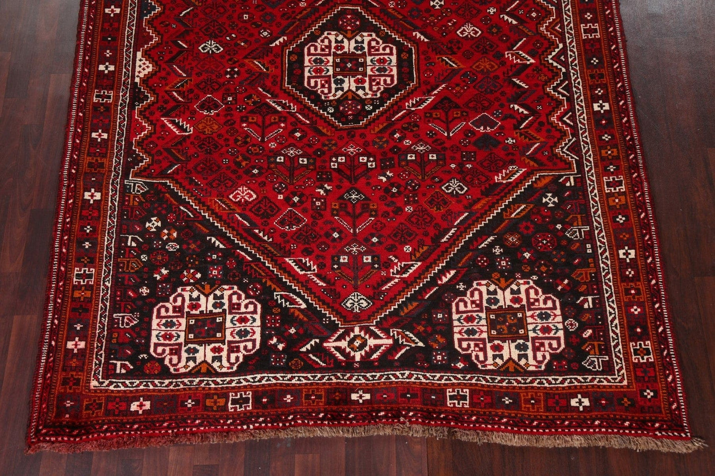 Vintage Red Shiraz Persian Area Rug 7x10