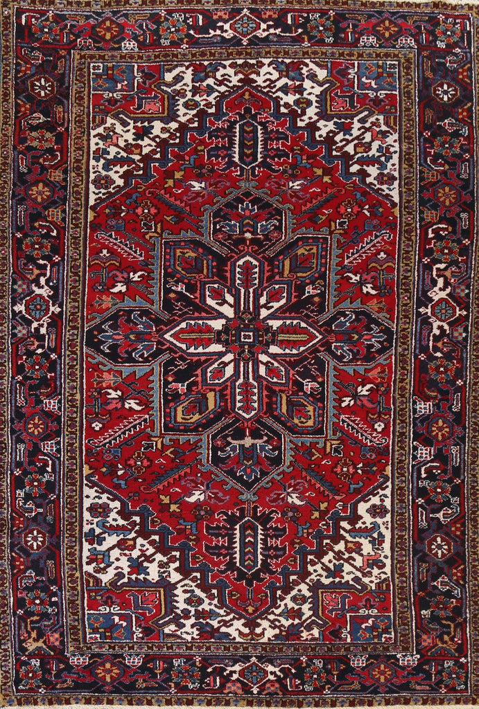 Vintage Geometric Heriz Persian Area Rug 6x9