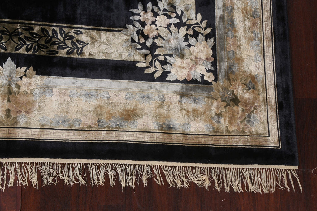 100% Silk Handmade Art Deco Chinese Area Rug 9x12