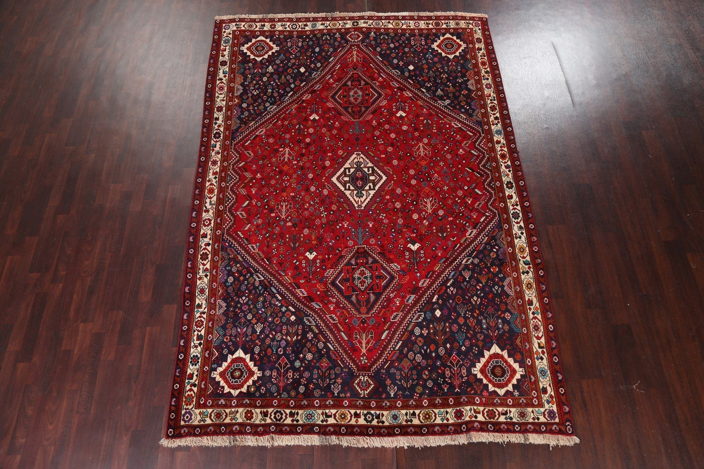 Vegetable Dye Red Shiraz Kashkoli Persian Area Rug 7x11