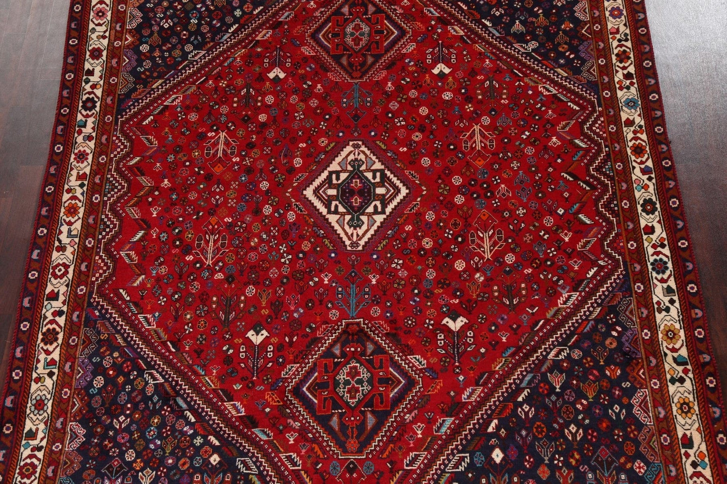 Vegetable Dye Red Shiraz Kashkoli Persian Area Rug 7x11