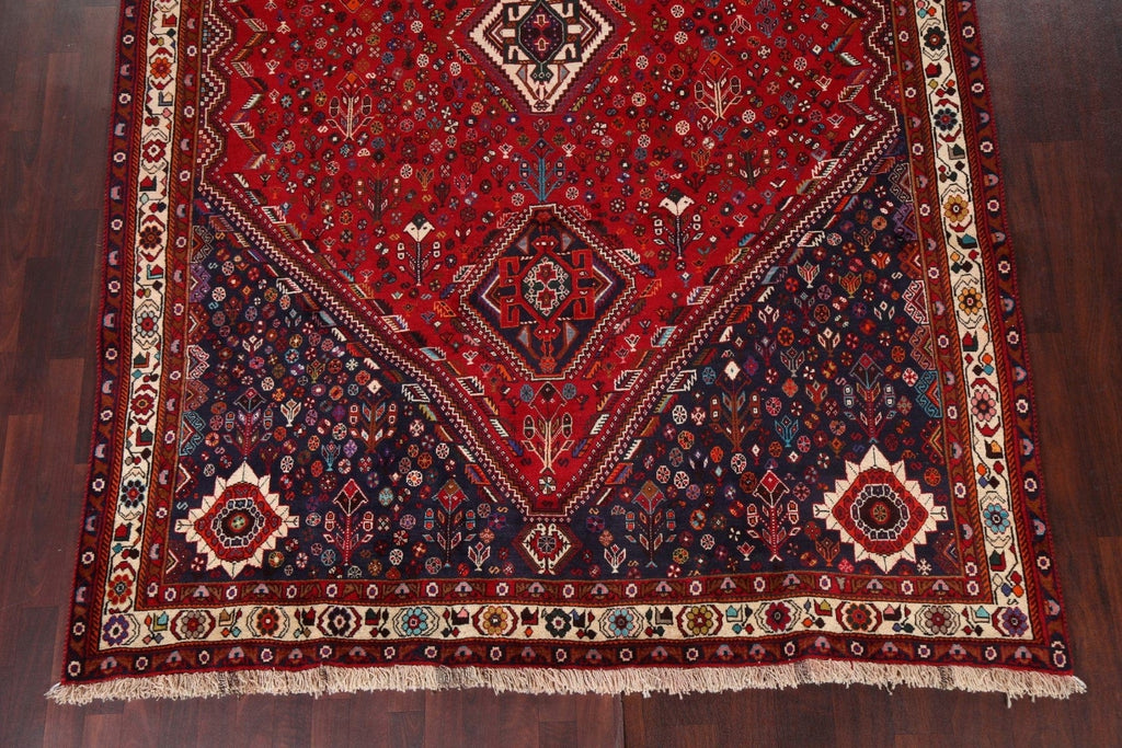 Vegetable Dye Red Shiraz Kashkoli Persian Area Rug 7x11