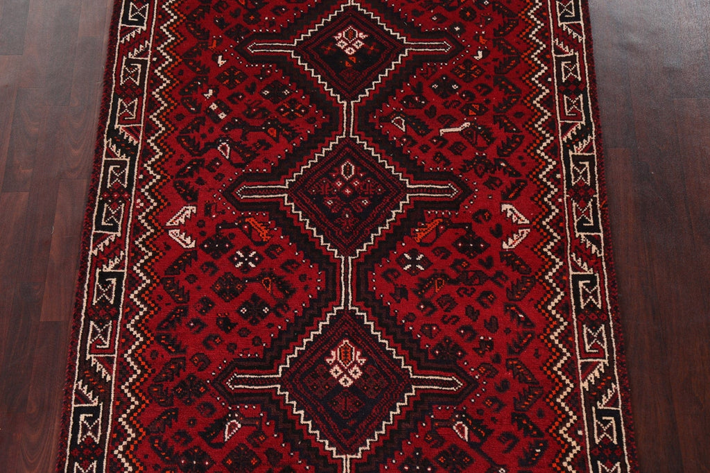 Tribal Red Qashqai Persian Area Rug 5x8