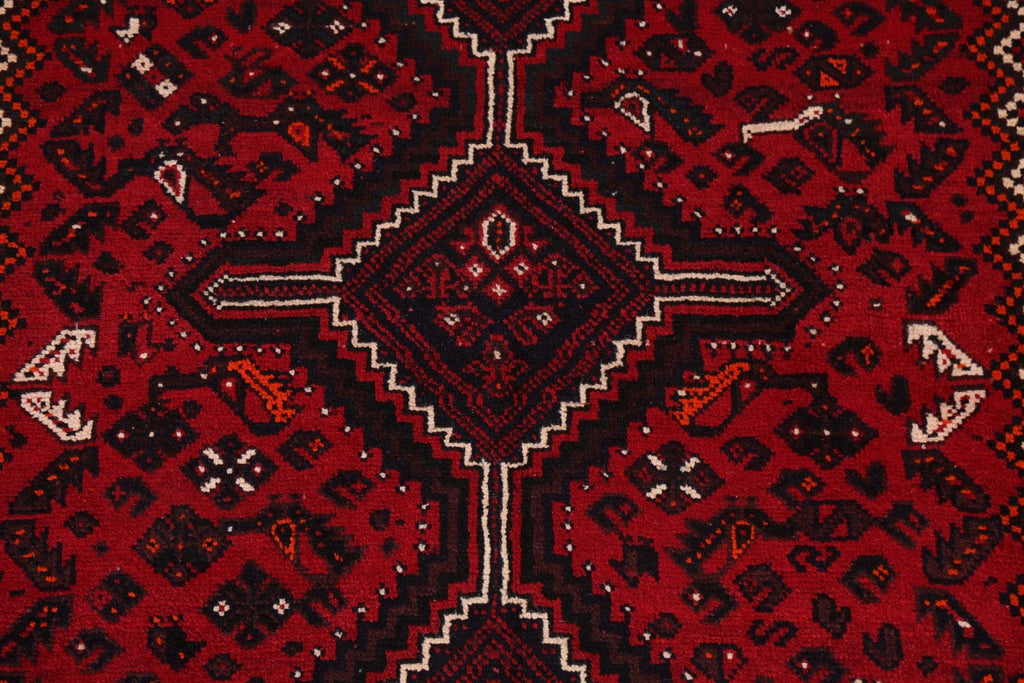 Tribal Red Qashqai Persian Area Rug 5x8