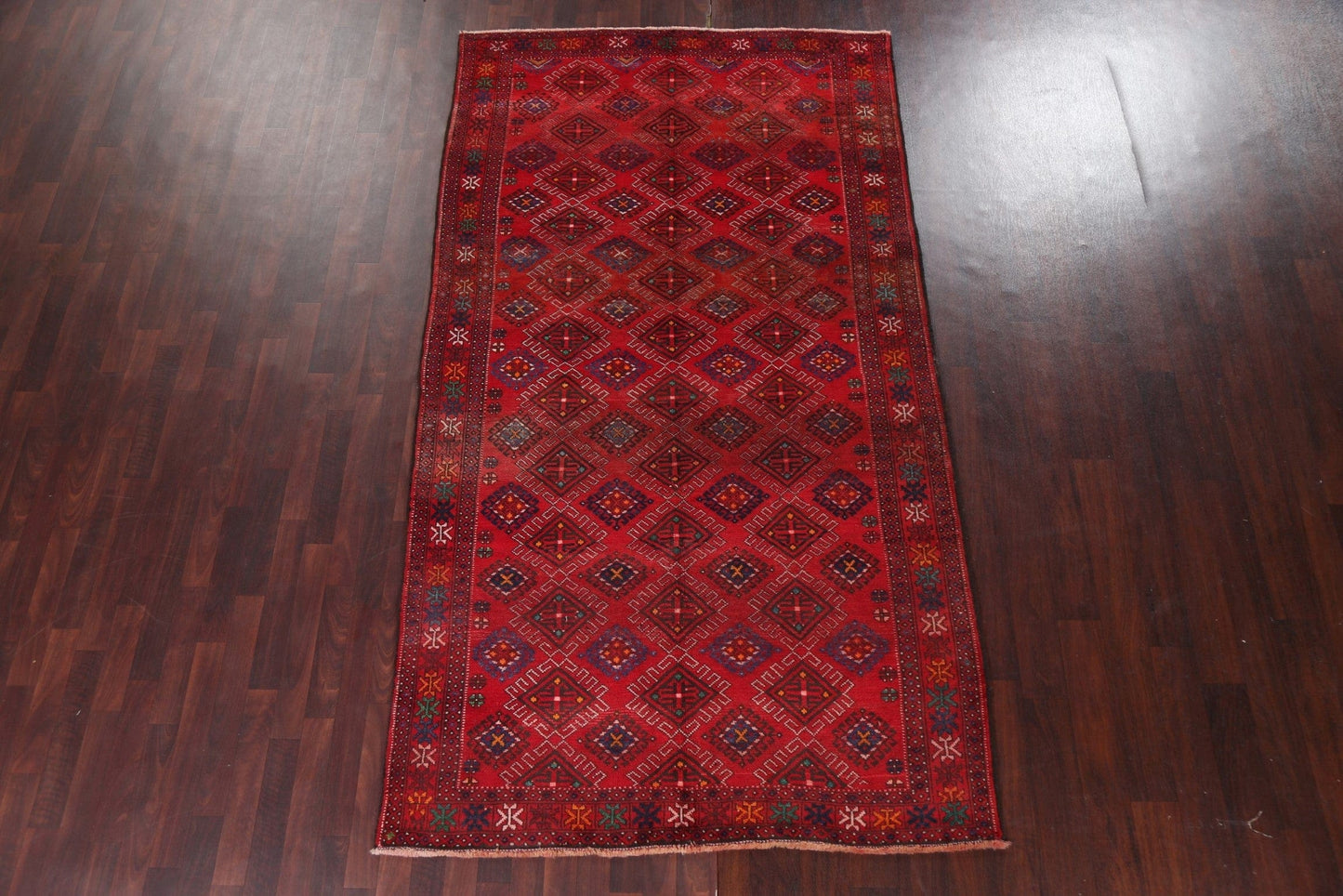 Geometric Red Shiraz Persian Area Rug 5x10