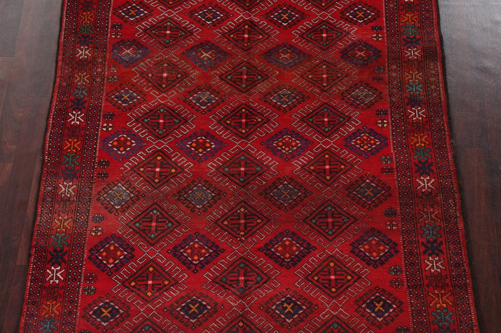 Geometric Red Shiraz Persian Area Rug 5x10