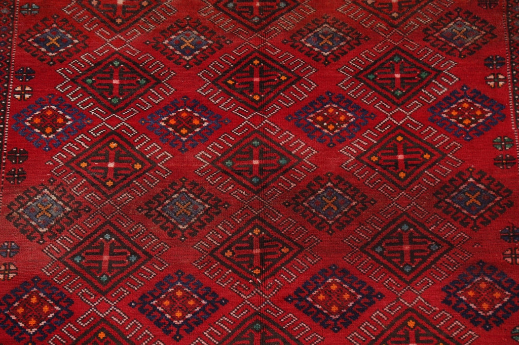 Geometric Red Shiraz Persian Area Rug 5x10