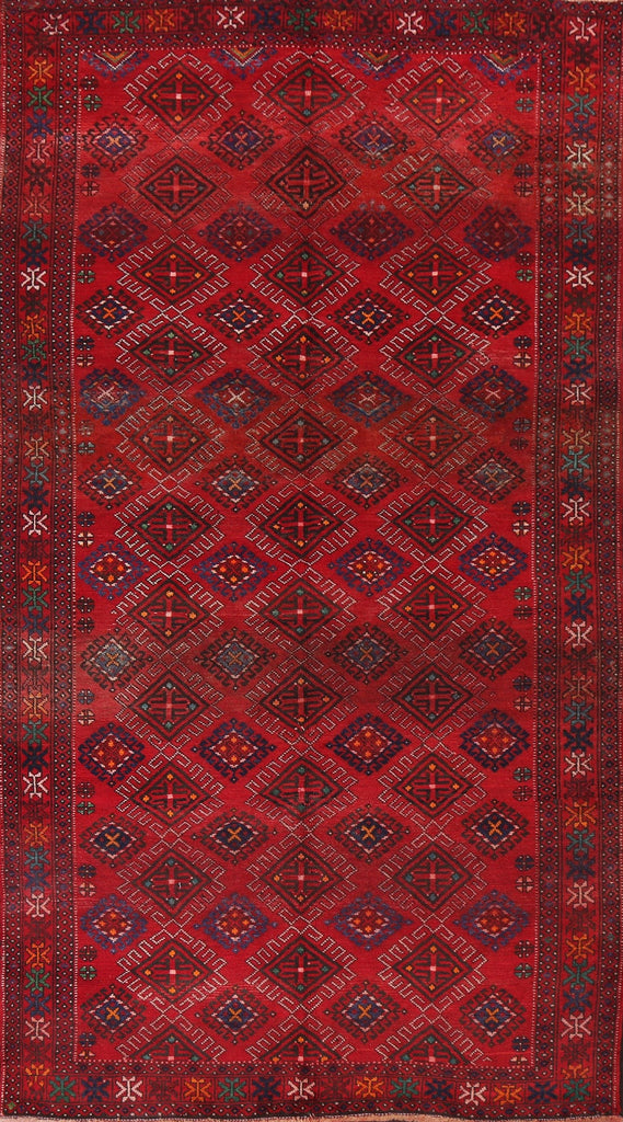 Geometric Red Shiraz Persian Area Rug 5x10