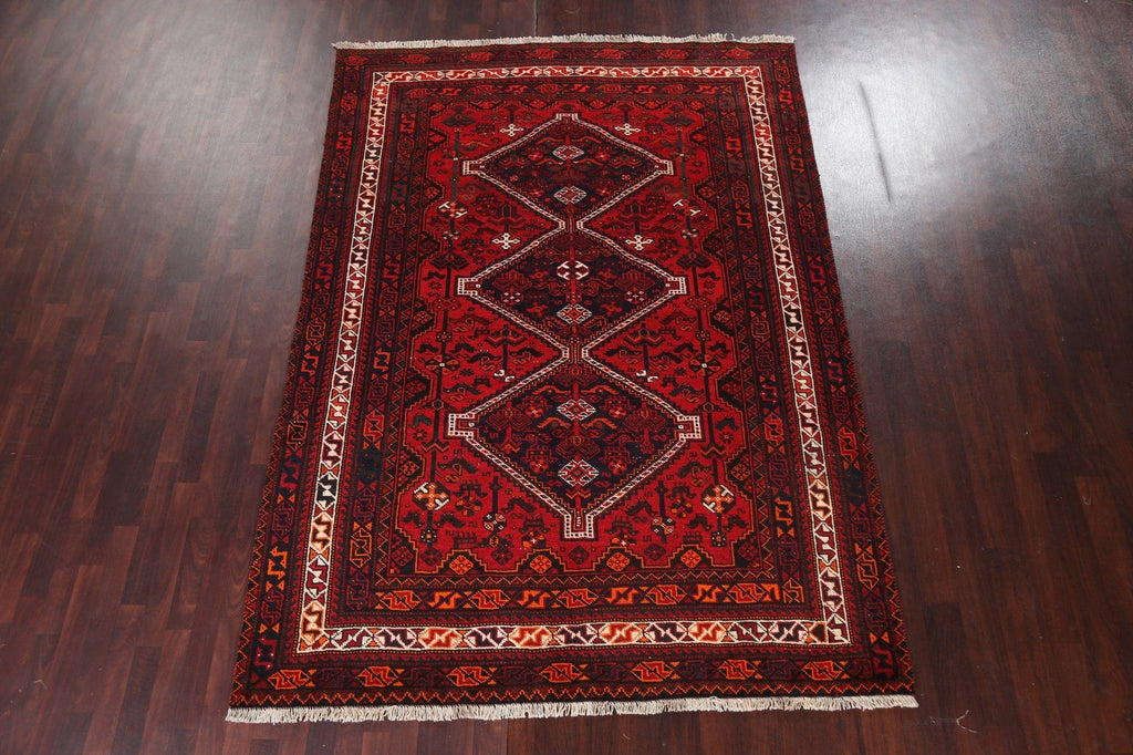 Vintage Red Shiraz Persian Area Rug 7x10