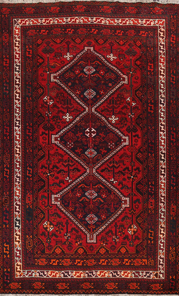 Vintage Red Shiraz Persian Area Rug 7x10