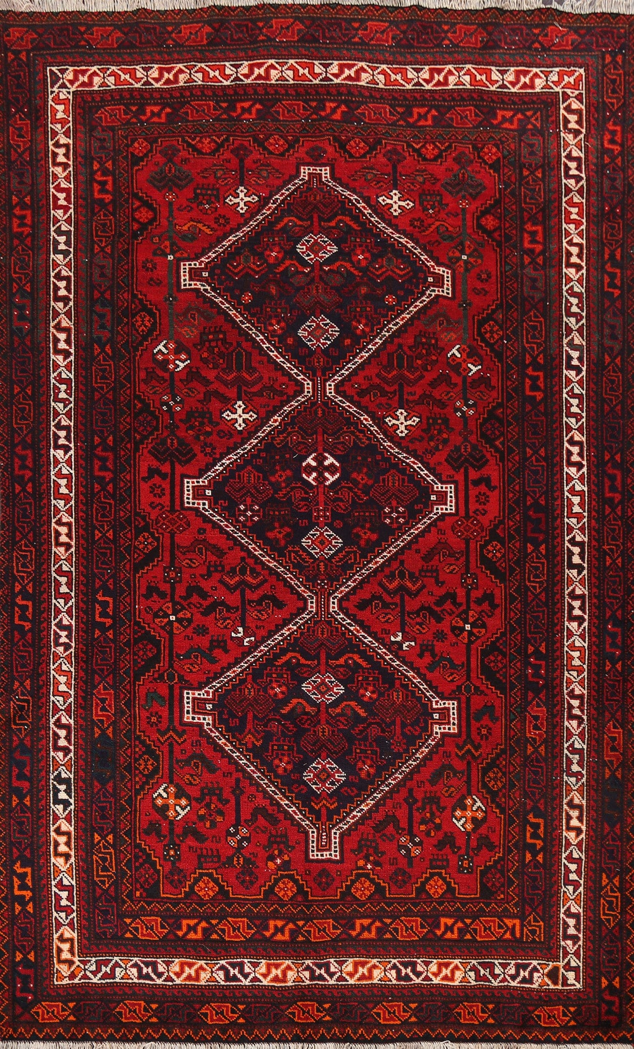 Vintage Red Shiraz Persian Area Rug 7x10