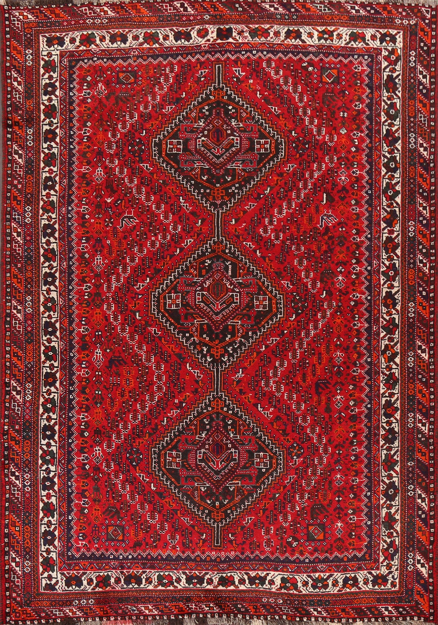 Tribal Vintage Shiraz Persian Area Rug 7x10