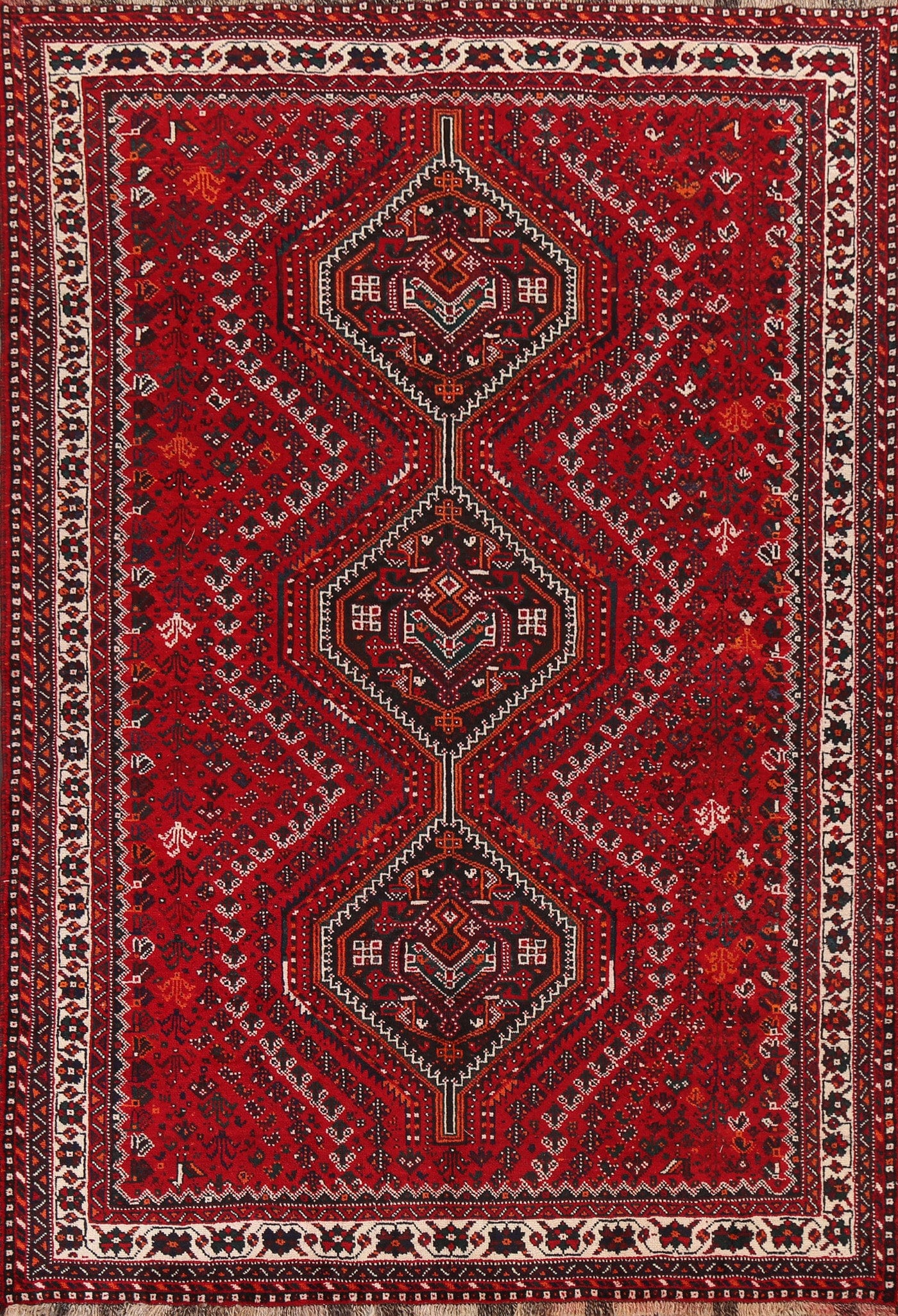 Tribal Geometric Shiraz Persian Area Rug 7x9