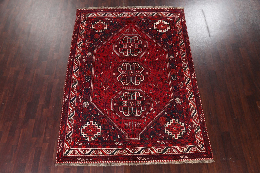 Vintage Handmade Shiraz Persian Area Rug 7x9