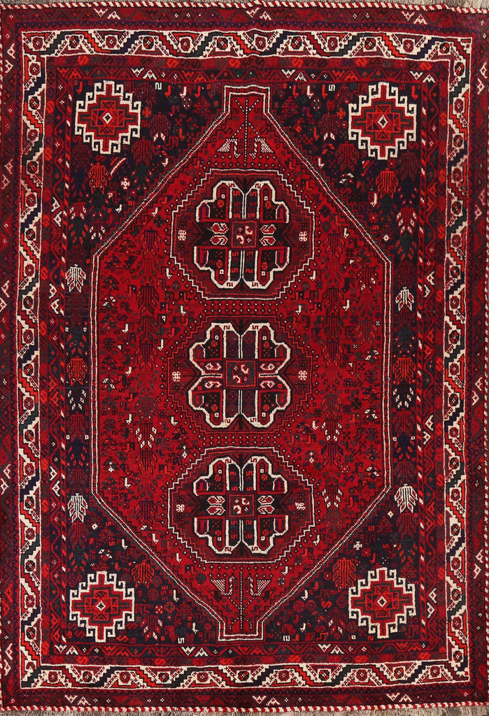 Vintage Handmade Shiraz Persian Area Rug 7x9