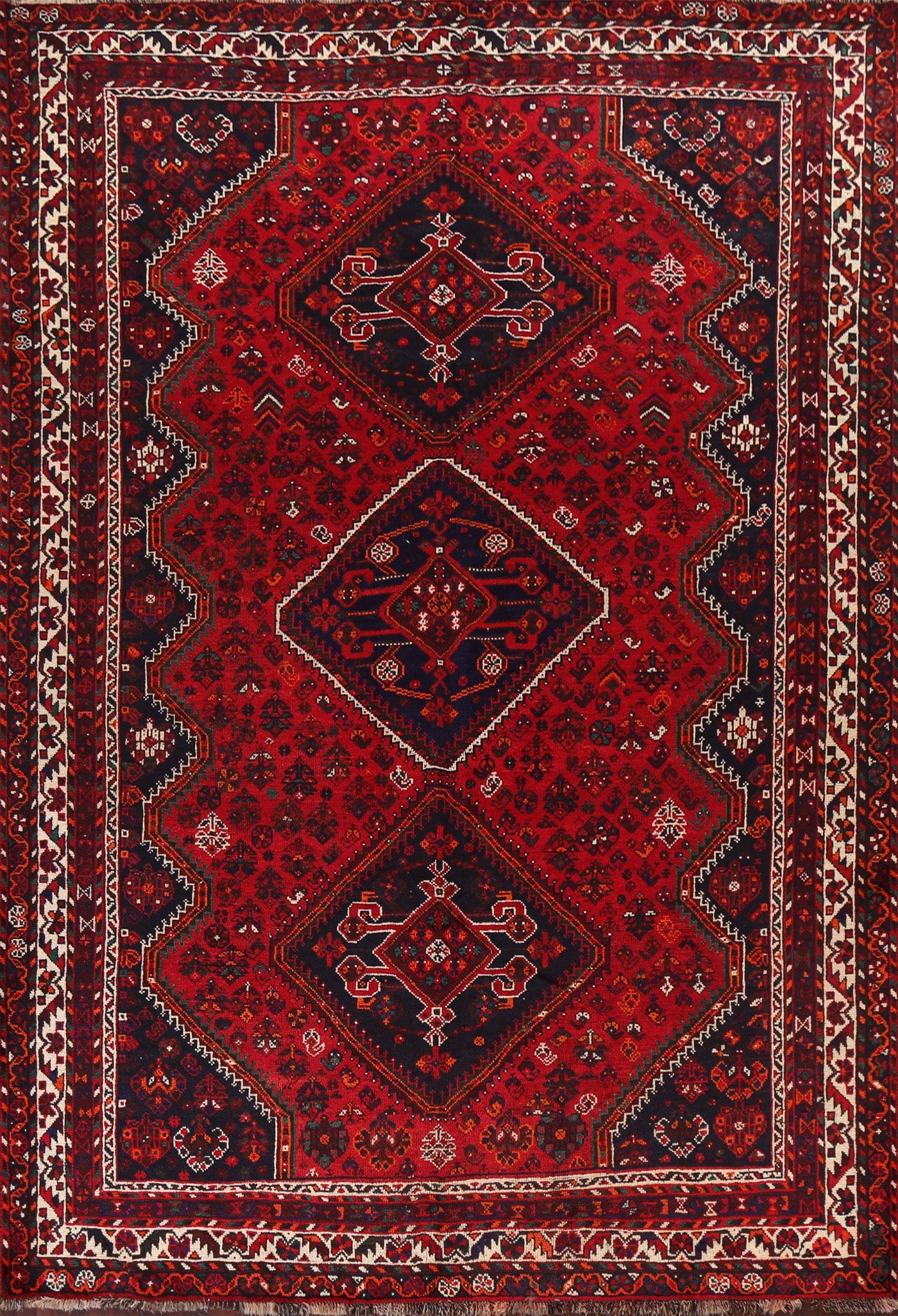 Handmade Wool Shiraz Persian Area Rug 7x10