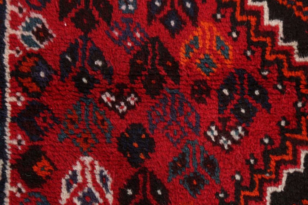 Red Vintage Shiraz Persian Area Rug 4x5