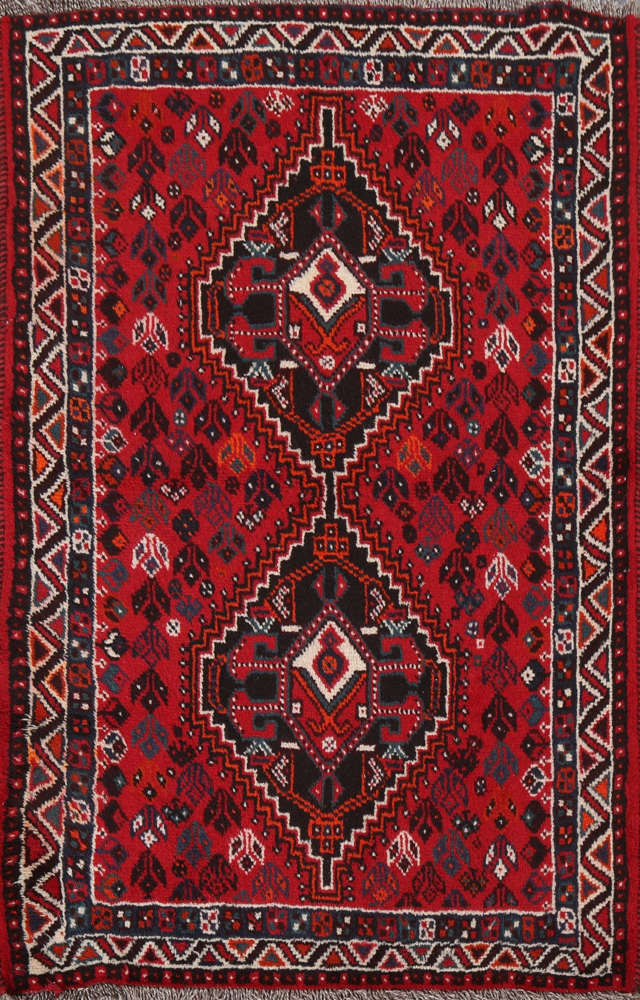 Red Vintage Shiraz Persian Area Rug 4x5