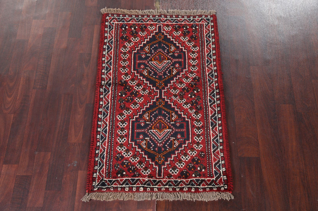 Geometric Red Shiraz Persian Wool Rug 3x4