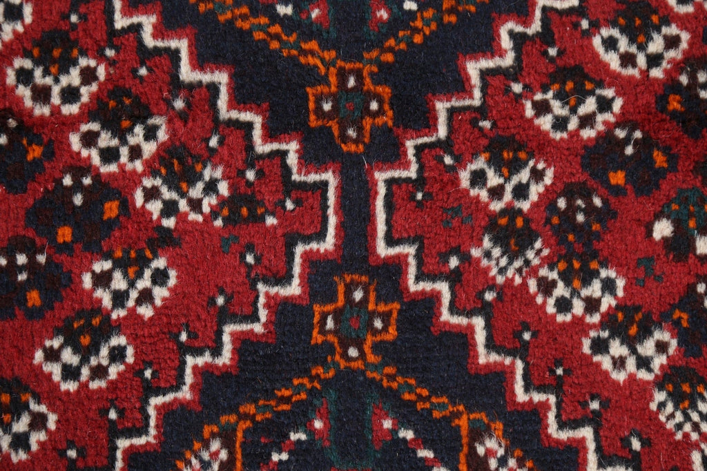 Geometric Red Shiraz Persian Wool Rug 3x4