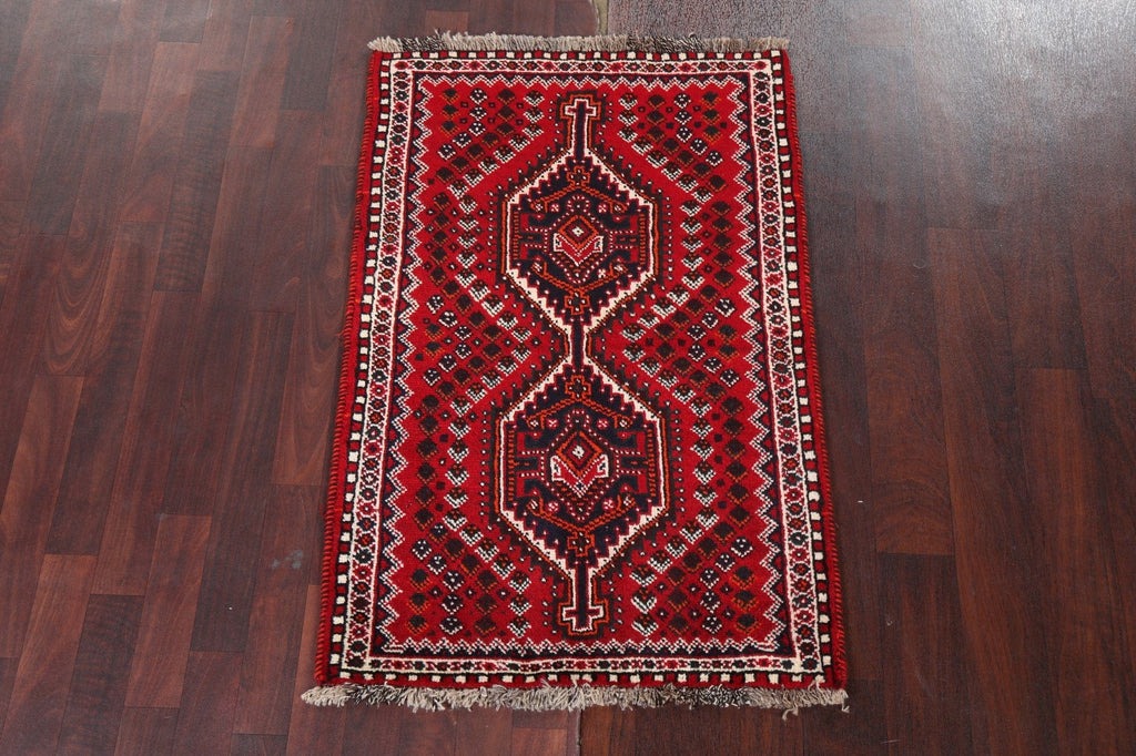 Geometric Red Shiraz Persian Handmade Rug 3x4