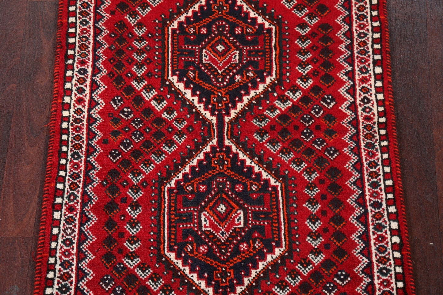 Geometric Red Shiraz Persian Handmade Rug 3x4